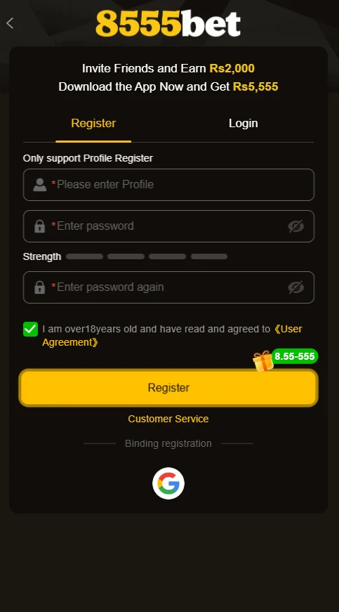 8555BET Register