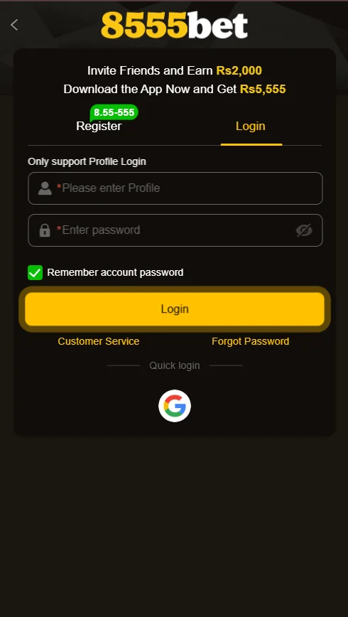 8555BET login